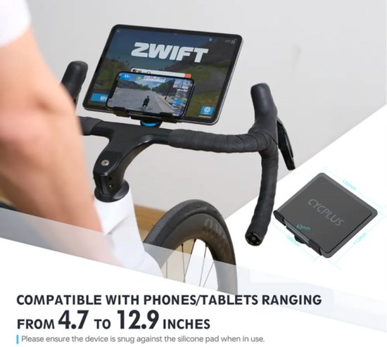 Cycplus Z7 telefoonhouder - stuurmontage voor Garmin mounts - geschikt voor Tacx en Wahoo fietstrainers - Transparant