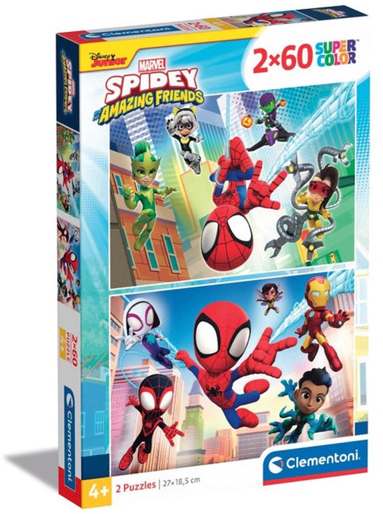 Clementoni puzzel - Spidey en zijn geweldige vrienden - 2×60 stukjes