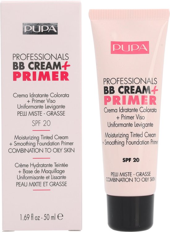 Pupa Milano BB cream + primer - gecombineerde tot vette huid - 001 Nude