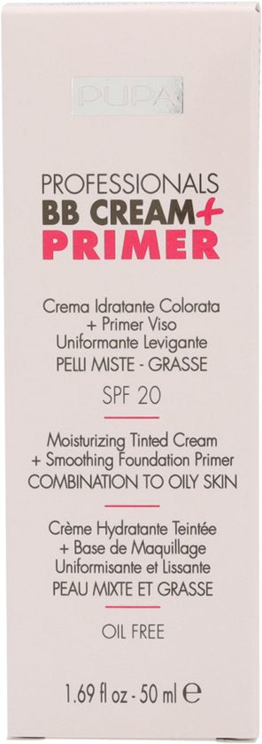 Pupa Milano BB cream + primer - gecombineerde tot vette huid - 001 Nude
