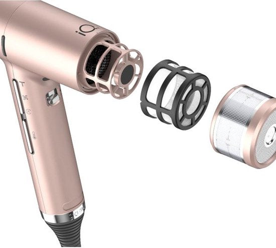 GA.MA iQ3 Perfetto föhn - PH6080.PK - 1600 W - 110.000 rpm - ionisatie - 4 warmtestanden - turbo - LCD - Rose gold