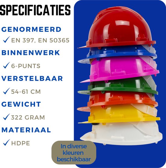 Construction helmet - safety helmet for adults - including adjustable interior - Blue