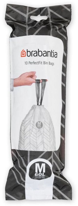 Brabantia PerfectFit afvalzak - trekbandsluiting - code M 60 liter - set van 10