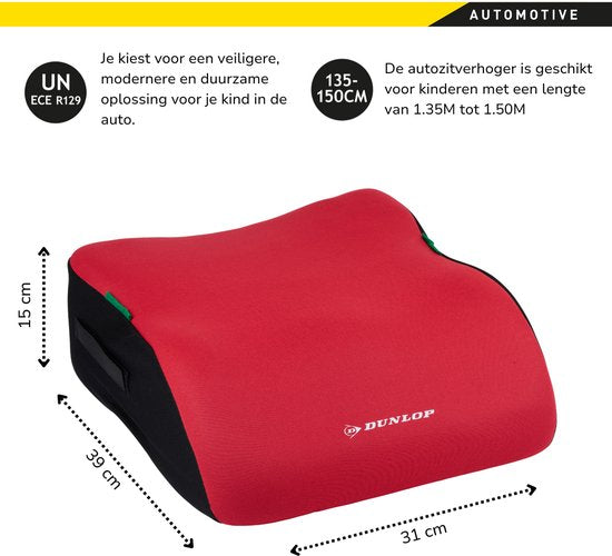 Dunlop stoelverhoger - 15×31×39 cm - kunststof - Rood