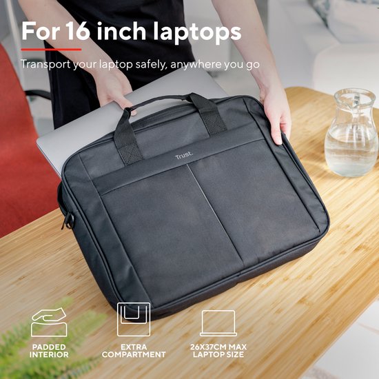 Trust Primo laptoptas - 16 inch - Zwart