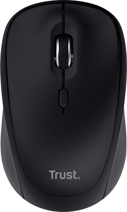 Trust Yvi+ draadloze muis - multi-device - stille knoppen - compact - Zwart