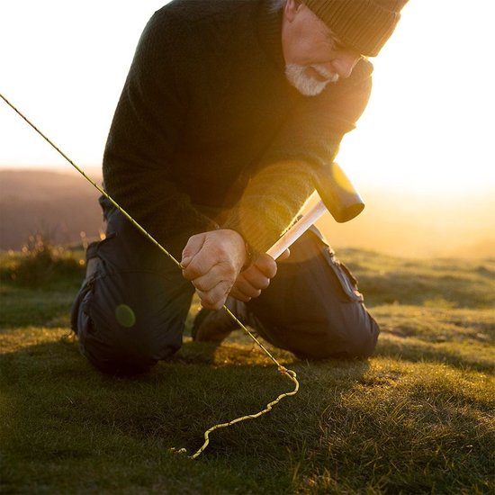 Camping set van 9 - hamer haringen touw haringtrekker - metaal