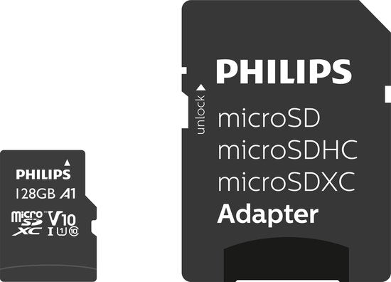 Philips geheugenkaart - micro SDXC Class 10 UHS-I U1 - 128 GB