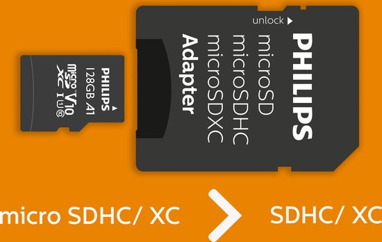 Philips geheugenkaart - micro SDXC Class 10 UHS-I U1 - 128 GB
