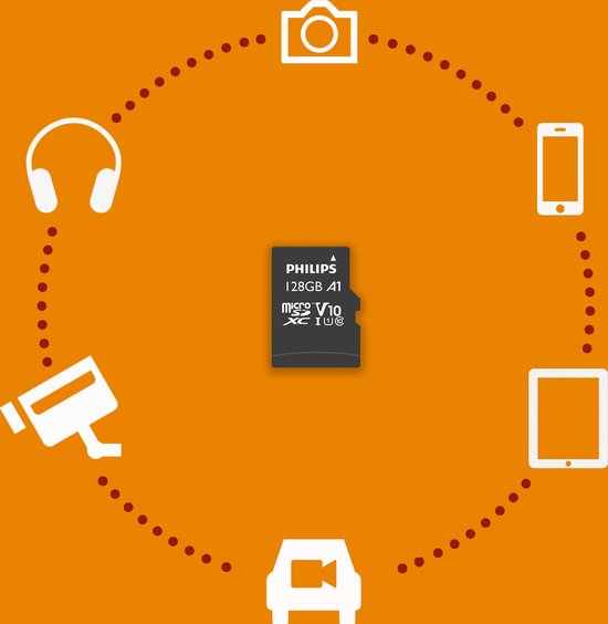 Philips geheugenkaart - micro SDXC Class 10 UHS-I U1 - 128 GB