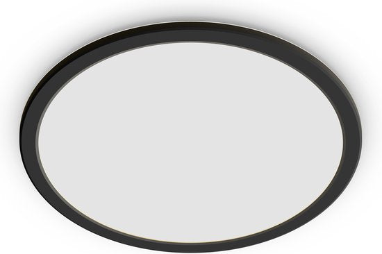 Philips SuperSlim plafondlamp - badkamer rond 15W - Zwart