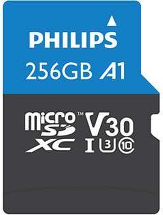 Philips micro SDXC kaart - 256 GB Class 10 UHS-I U3 4K V30 - inclusief adapter