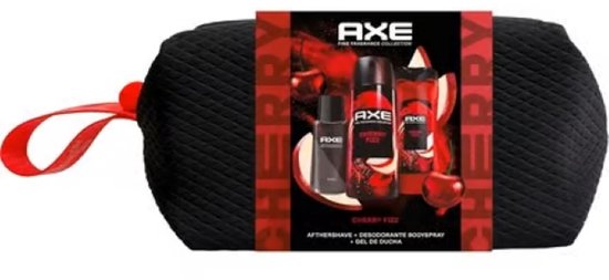 Axe Fine Fragrance geschenkset - Cherry Fizz - aftershave / douchegel / deospray in toilettas