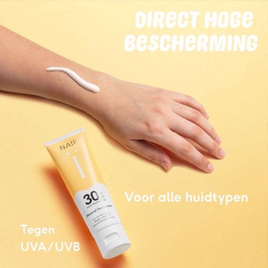 Naïf zonnebrandcrème - SPF 30 - natuurlijk en waterbestendig - 50 ml tube