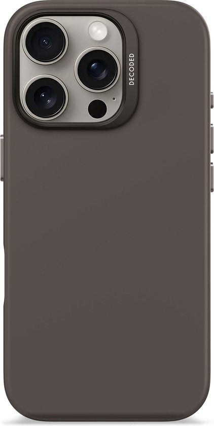 Decoded siliconen hoesje - iPhone 16 Pro - MagSafe - antibacteriële coating - Phantom zwart