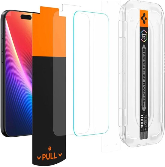 Spigen EZ Fit GLAS.tR screenprotector - Apple iPhone 17 Pro - privacy 9H tempered glass - 1 stuk