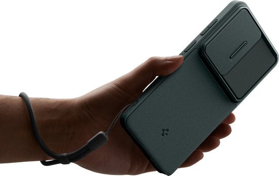 Spigen Optik Armor hoesje - Samsung Galaxy S26 Ultra camera slider - Abyss Green