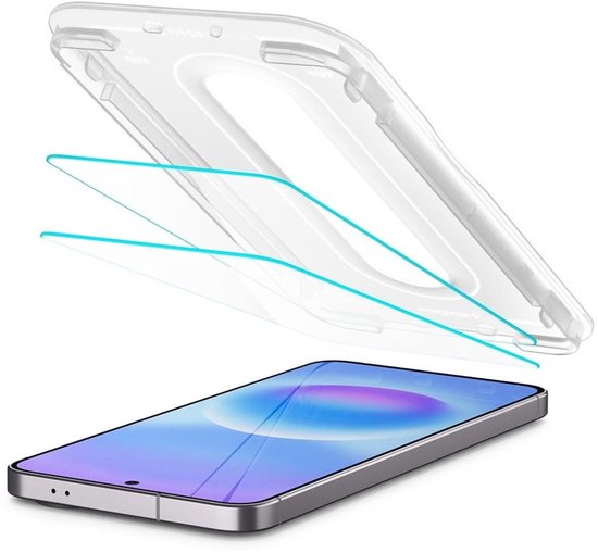 Spigen screenprotector - geschikt voor Samsung Galaxy A57 - tempered glas met montageframe - set van 2 - Transparant