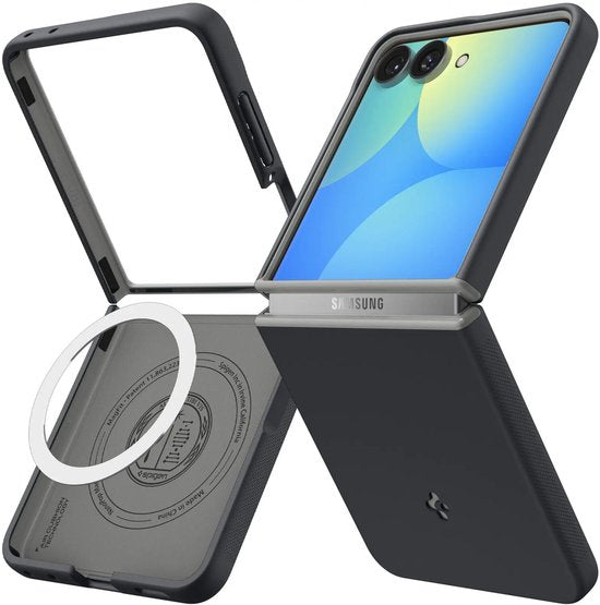 Spigen Nano Pop MagFit backcover hoesje - Samsung Galaxy Z Flip 8 - MagSafe/Qi2 - Zwart