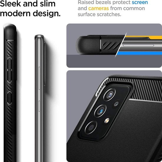 Spigen Rugged Armor Samsung Galaxy A52 / A52s hoesje - back cover - Zwart