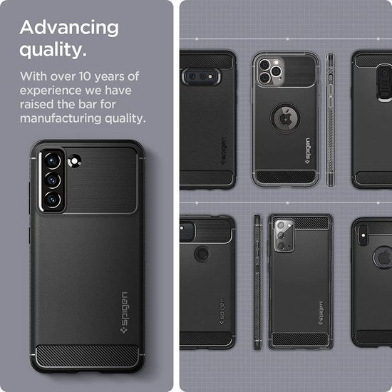 Spigen Rugged Armor hoesje - Samsung Galaxy S21 FE - mat - Zwart