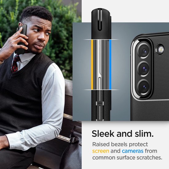 Spigen Rugged Armor hoesje - geschikt voor Samsung Galaxy S22 - back cover - Zwart