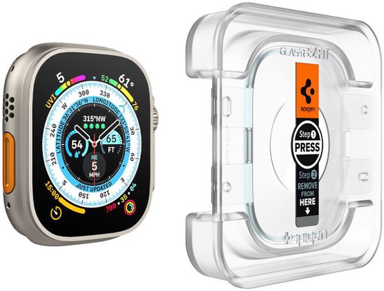 Spigen EZ Fit screen protector - Apple Watch Ultra 3/2/1 - glass - set of 2