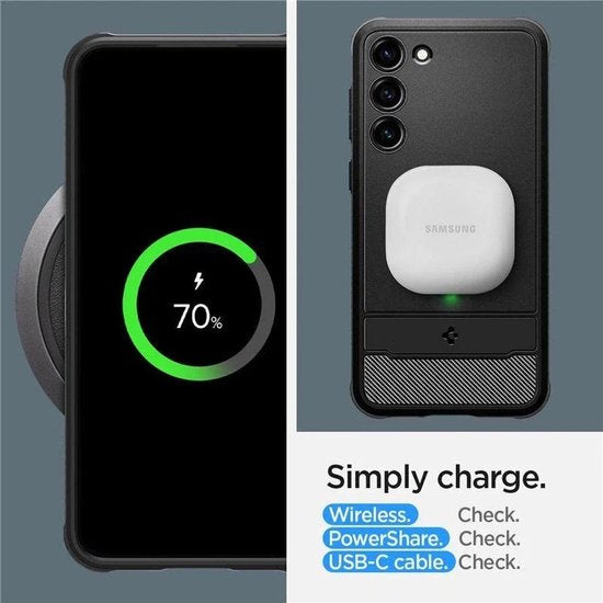 Spigen Rugged Armor hoesje - Samsung Galaxy S23 - Zwart