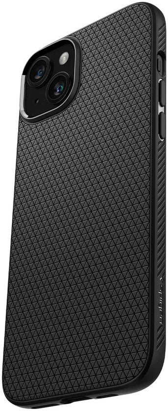 Spigen Liquid Air hoesje - Apple iPhone 15 - flexibel TPU mat - Zwart