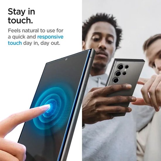 Spigen EZ Fit GLAS.tR privacy screenprotector - geschikt voor Samsung Galaxy S24 Ultra - 9H tempered glass - case friendly - set van 2