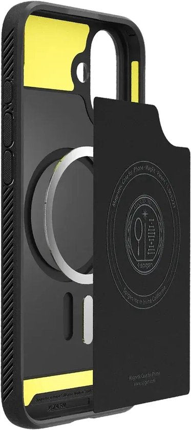 Spigen Rugged Armor MagFit case - Apple iPhone 16 - MagSafe - air cushion - Black