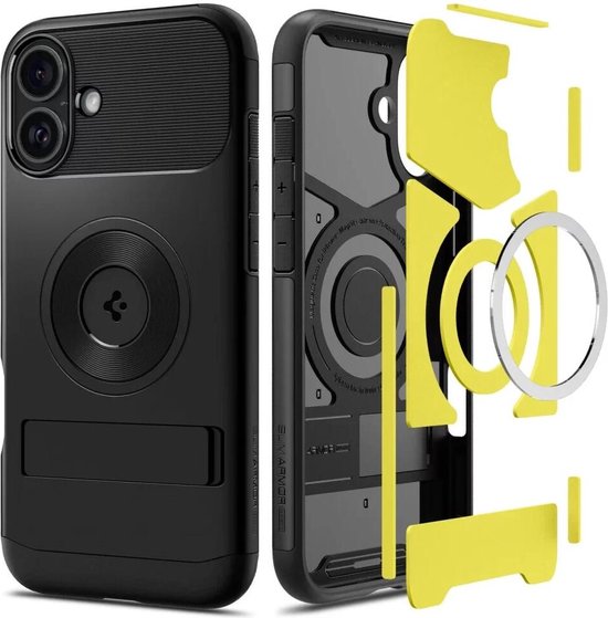 Spigen Slim Armor hoesje geschikt voor iPhone 16 - MagSafe - Zwart