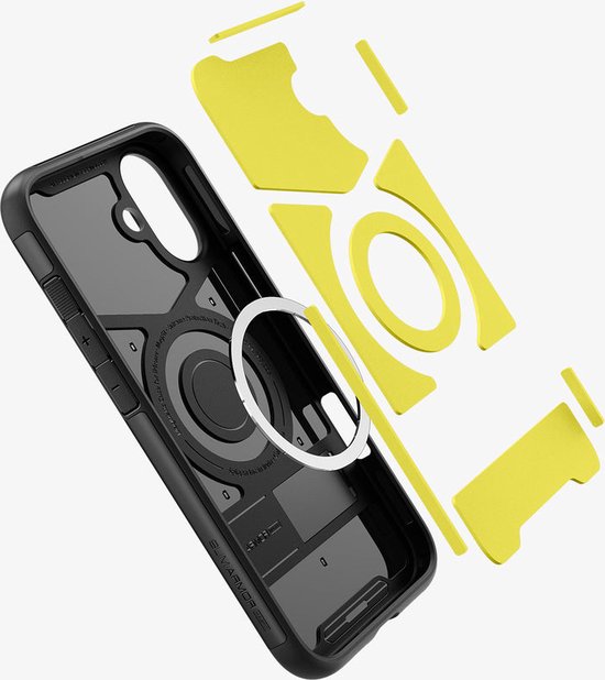 Spigen Slim Armor hoesje geschikt voor iPhone 16 - MagSafe - Zwart