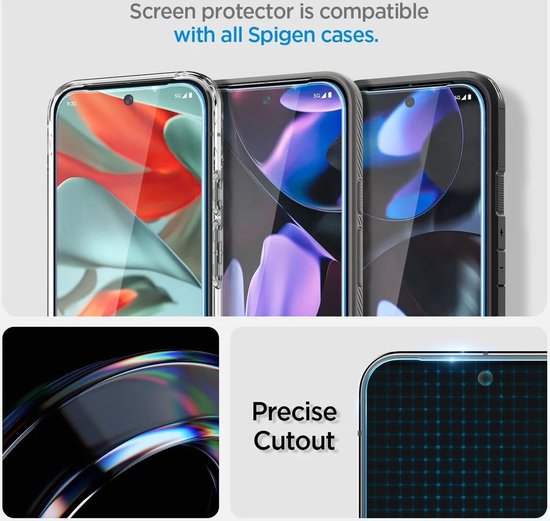 Spigen Glas.tR EZ Fit screen protector - Google Pixel 10/10 Pro/9/9 Pro - tempered glass with applicator - set of 2