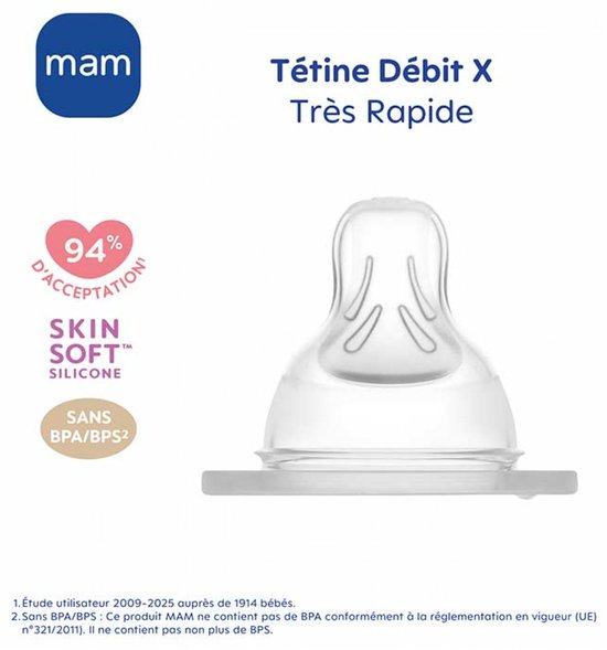 MAM flessenspeen - papspeen maat X - set van 2 - gereconditioneerd A+