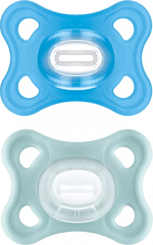 MAM Comfort 2 fopspenen set van 2 - siliconen - 2-6 maanden - Blauw