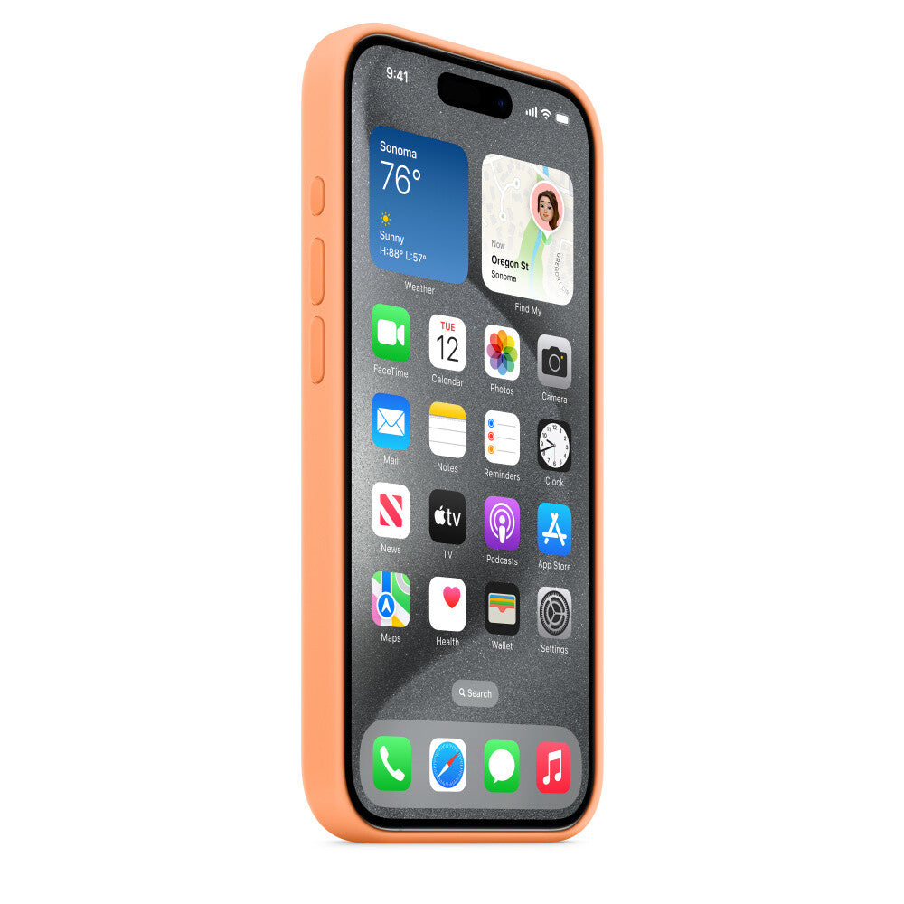 Apple iPhone 15 Pro Silicone Case with MagSafe - Sorbe Orange