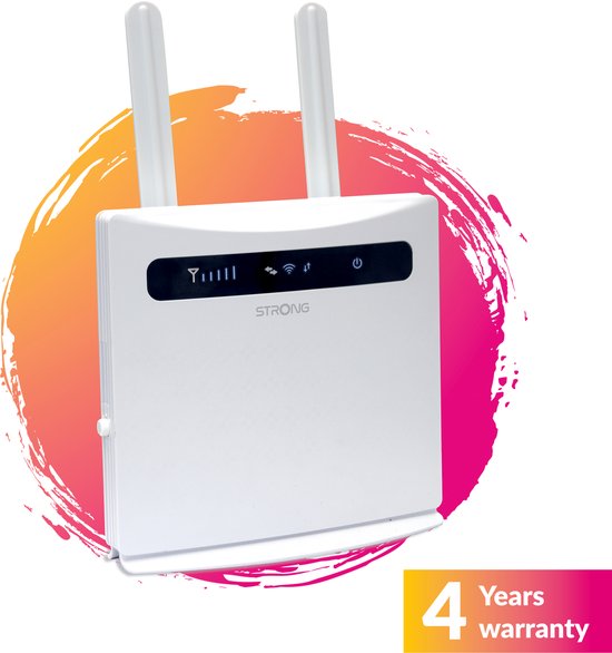 Strong 4G LTE 300 wifi router - 150 Mbps 4G/300 Mbps wifi - 4 RJ45 poorten - Wit