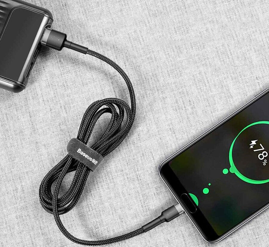 Baseus Cafule Cable USB to USB-C 3 A - 0.5 meter - Gray/Black