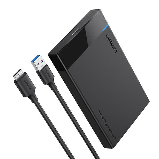 UGREEN External Hard Drive Enclosure for 2.5 inch SATA HDD/SSD - USB 3.0 - Black