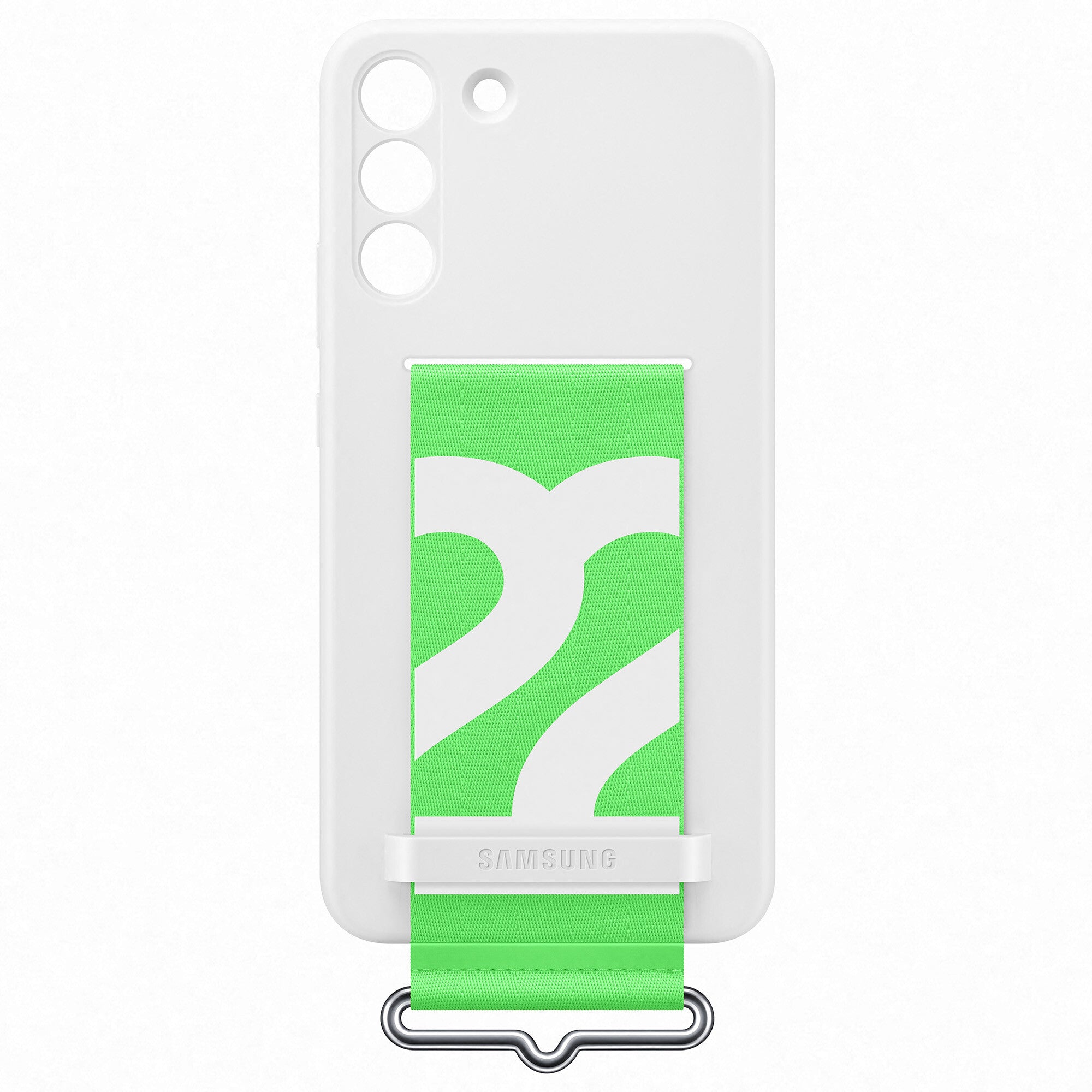Samsung Silicone Case with Strap for Galaxy S22 Plus - White