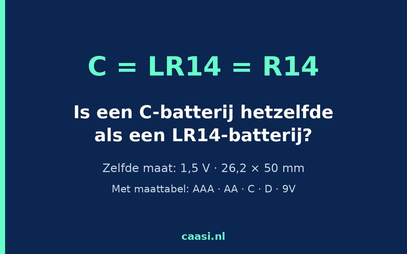 Is een C-batterij hetzelfde als een LR14-batterij?
