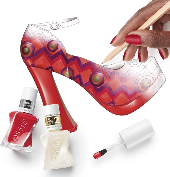 essie Gel Couture top coat - matte - versterkt en beschermt zonder UV-lamp - 13,5 ml