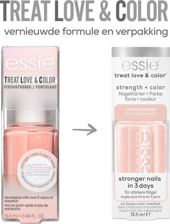 Essie Treat Love & Color nagelverharder - calcium & camellia extract - 162 Punch It Up - roze shimmer - 13,5 ml