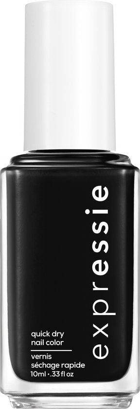 essie Expressie nail polish - 380 Now or Never - fast-drying - 10 ml - Black