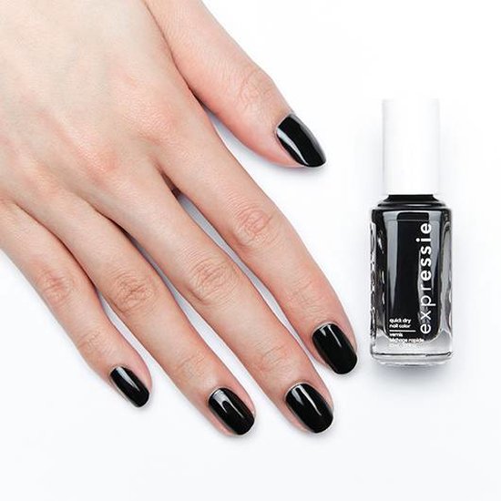 essie Expressie nail polish - 380 Now or Never - fast-drying - 10 ml - Black