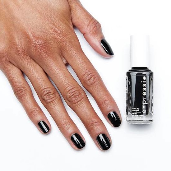 essie Expressie nail polish - 380 Now or Never - fast-drying - 10 ml - Black