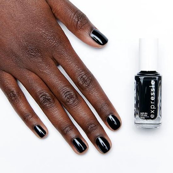 essie Expressie nail polish - 380 Now or Never - fast-drying - 10 ml - Black