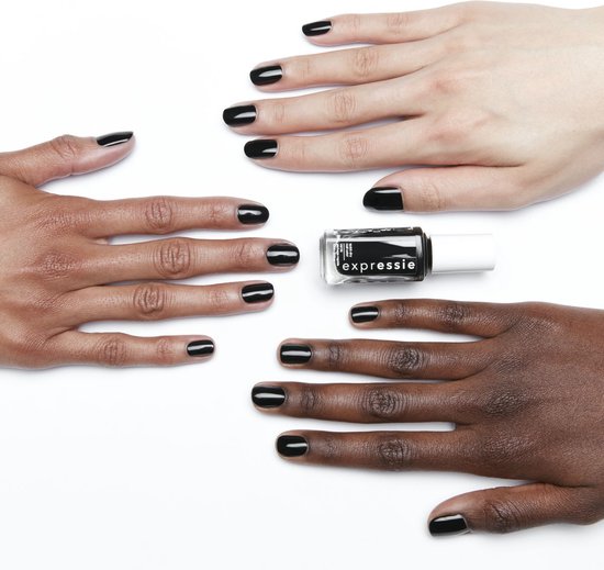 essie Expressie nail polish - 380 Now or Never - fast-drying - 10 ml - Black