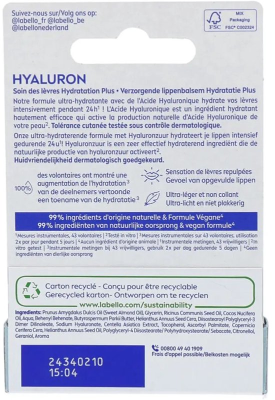 Labello lippenbalsem - Hyaluron